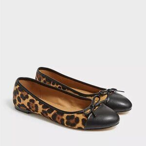 Leopard Calf Hair Captoe Ballet Flats